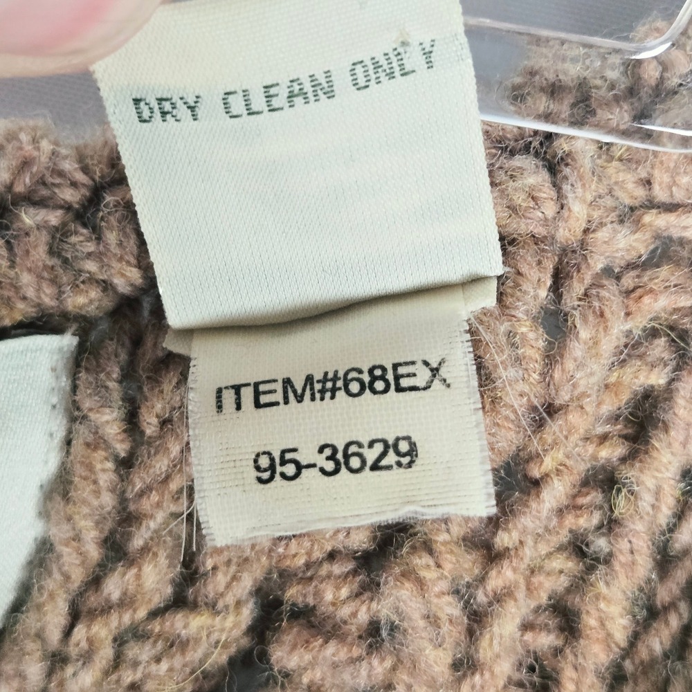 Orvis 100% wool Cable Knit Button-Front Sweater Vest - Brown - Picture 4 of 6